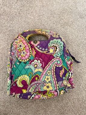 Vera Bradley Quilted Paisley retired gum drop lunch Tote in Purple Multi